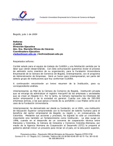 Fundación Universitaria Empresarial de la Cámara de Comercio de Bogotá-Carta de Presentación