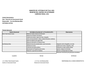 registro de actividades 1a quincena abril 2014 comunicacion soc