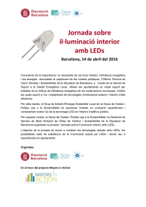 Jornada sobre  il∙luminació interior  amb LEDs  Barcelona, 14 de abril del 2016 