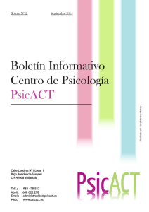 Boletín Informativo Centro de Psicología PsicACT Boletín Nº 2