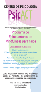 Programa de Entrenamiento en Mindfulness para niños CENTRO DE PSICOLOGÍA