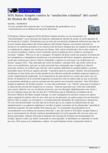 SOA Baixo Aragón contra la “anulación criminal” del cartel