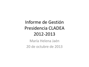 Informe Gestión Presidencia CLADEA 2012-2013