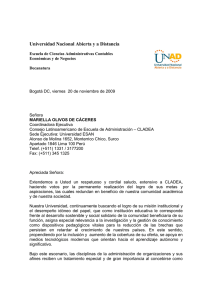 Universidad Nacional Abierta y a Distancia UNAD-Carta de presentación