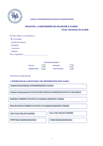 Universidad de la Salle-Solicitud y cuestionario de afiliación a Cladea