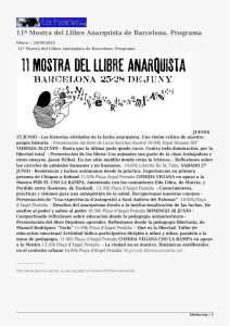 11ª Mostra del Llibre Anarquista de Barcelona. Programa