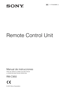 Remote Control Unit Manual de instrucciones RM-C950