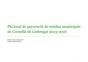 Pla Local de Prevenció de Residus Municipals 2013-2016