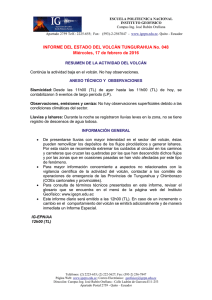 INFORME DEL ESTADO DEL VOLCÁN TUNGURAHUA No. 048