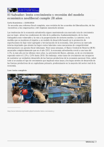 El Salvador: lento crecimiento y recesión del modelo