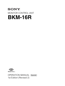 BKM-16R MONITOR CONTROL UNIT OPERATION MANUAL 1st Edition (Revised 2)