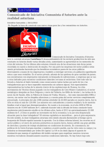 Comunicado de Iniciativa Comunista d'Asturies ante la realidad asturiana