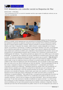 UGT denuncia a un comedor social en Roquetas de Mar