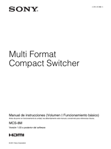 Multi Format Compact Switcher Manual de instrucciones (Volumen I Funcionamiento básico)