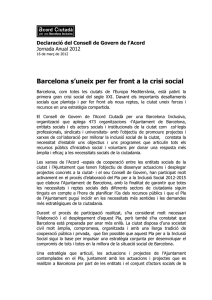 Barcelona s uneix per fer front a la crisi social