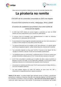 Observatorio de la pirtaría y hábitos de consumo de contenidos digitales 2015