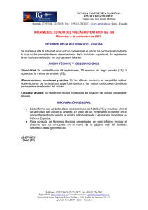 INFORME DEL ESTADO DEL VOLCÁN REVENTADOR No. 308