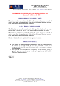 INFORME DEL ESTADO DEL VOLCÁN REVENTADOR No. 042