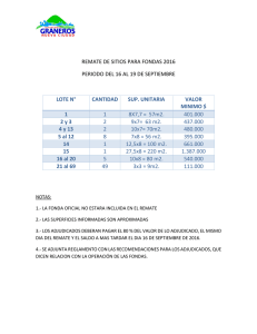 REMATE DE SITIOS PARA FONDAS 2016  LOTE N°