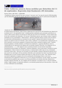 Chile: Gobierno anuncia duras medidas por disturbios del 11