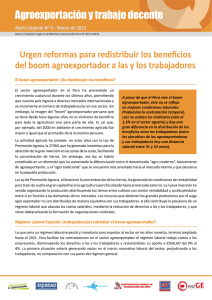 Agroexportación y trabajo decente Urgen reformas para redistribuir los beneficios