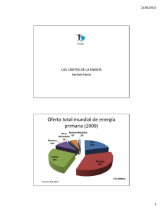 Oferta total mundial de energía primaria (2009) LOS LÍMITES DE LA ENEGÍA 21/06/2012