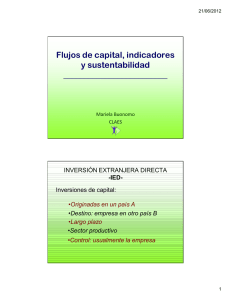 Flujos de capital, indicadores y sustentabilidad _________________________ INVERSIÓN EXTRANJERA DIRECTA