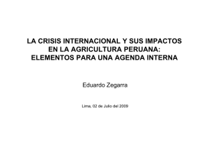 LA CRISIS INTERNACIONAL Y SUS IMPACTOS EN LA AGRICULTURA PERUANA: Eduardo Zegarra