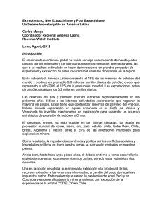 Extractivismo, Neo Extractivismo y Post Extractivismo  Carlos Monge