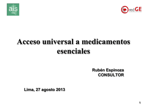 Acceso universal a medicamentos esenciales Rubén Espinoza