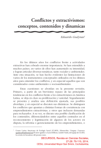 Conflictos y extractivismos: conceptos, contenidos y dinamicas Eduardo Gudynas