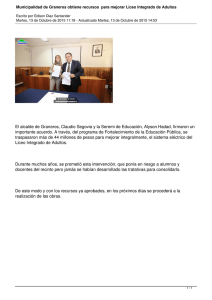 Municipalidad de Graneros obtiene recursos  para mejorar Liceo Integrado...