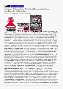 Jornadas Antifascistas '11: Madrid Anticapitalista, Antifascista, Antirracista