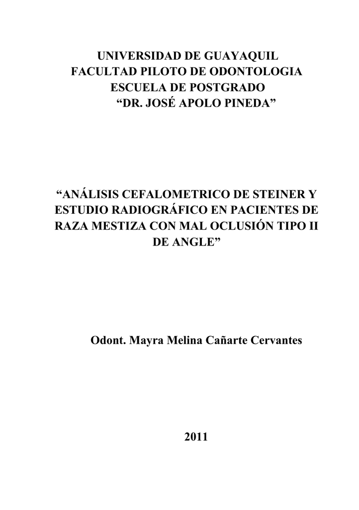 Analisis Cefalometrico De Steiner Pdf