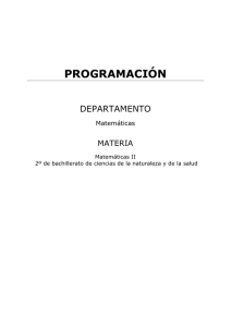 Programación 2º BTO - Matemáticas II