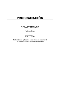 Programación 1º BTO - Matemáticas Aplicadas II