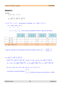 Examen II de números reales y álgebra. Curso 2010/2011