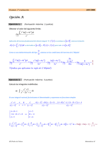 Examen de cálculo integral. Curso 2007/08