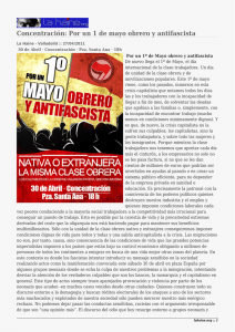 Concentración: Por un 1 de mayo obrero y antifascista