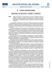 BOLETÍN OFICIAL DEL ESTADO MINISTERIO DE INDUSTRIA, TURISMO Y COMERCIO 4818