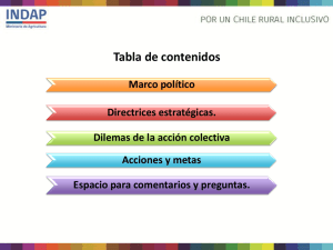 Por un Chile rural inclusivo. INDAP. Ministerio de Agricultura. Chile.