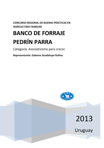 Primer premio: Banco de forraje Pedrín Parra (Uruguay