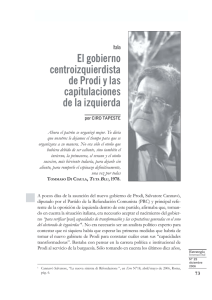 El gobierno centroizquierdista de Prodi y las capitulaciones