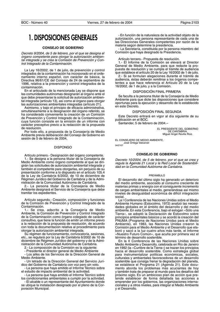 1. DISPOSICIONES GENERALES