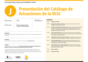 J Presentación del Catálogo de Actuaciones de la RLSC