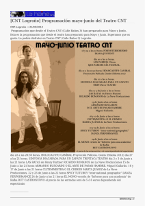 [CNT Logroño] Programación mayo-junio del Teatro CNT