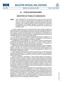 BOLETÍN OFICIAL DEL ESTADO MINISTERIO DE TRABAJO E INMIGRACIÓN 19622