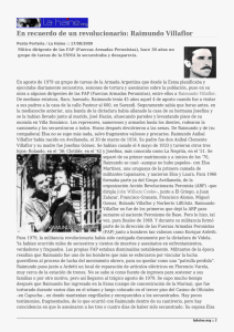En recuerdo de un revolucionario: Raimundo Villaflor
