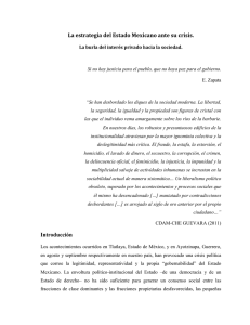 La estrategia del Estado Mexicano ante su crisis.