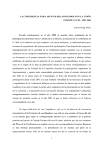 La Conferencia para asuntos relacionados con la Unión Europea en el año 2003